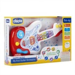 Chicco Ma Première Guitare, Guitare Électronique Interactive Pour Apprendre Instruments Et Notes De Musique, Jouet Éducatif Évolutif, 3 Modes De Jeu, +90 Sons Et Mélodies, Pour Enfants 9 Mois à 4 Ans