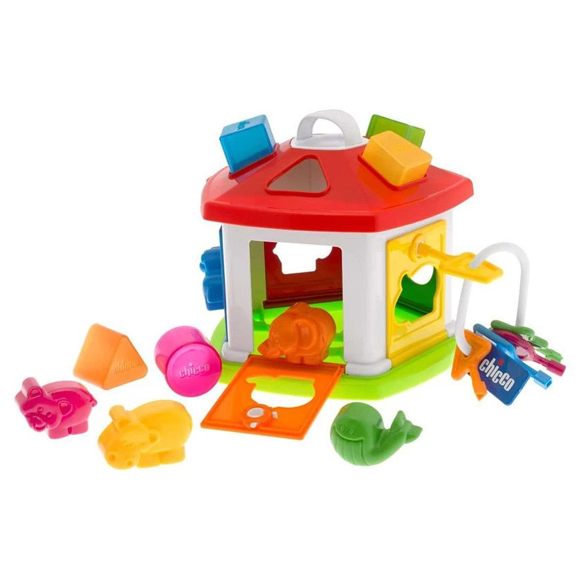 CHICCO Jeu De Formes 3 En 1 Cottage Des Animaux 2 CHICCO Jeu De Formes 3 En 1 Cottage Des Animaux