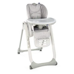 CHICCO Chaise Haute Polly 2 Start 4 Roues - Happy Silver
