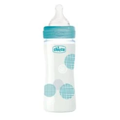CHICCO Biberon Verre 240ml Tétine Silicone 0m+