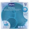 CHICCO Plat à Compartiments En Silicone Avec Ventouse 12m+ Bleu -Chicco plat a compartiments en silicone avec ventouse 12m bleu chicco 3