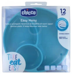 CHICCO Plat à Compartiments En Silicone Avec Ventouse 12m+ Bleu