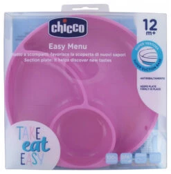 CHICCO Plat à Compartiments En Silicone Avec Ventouse 12m+ Rose